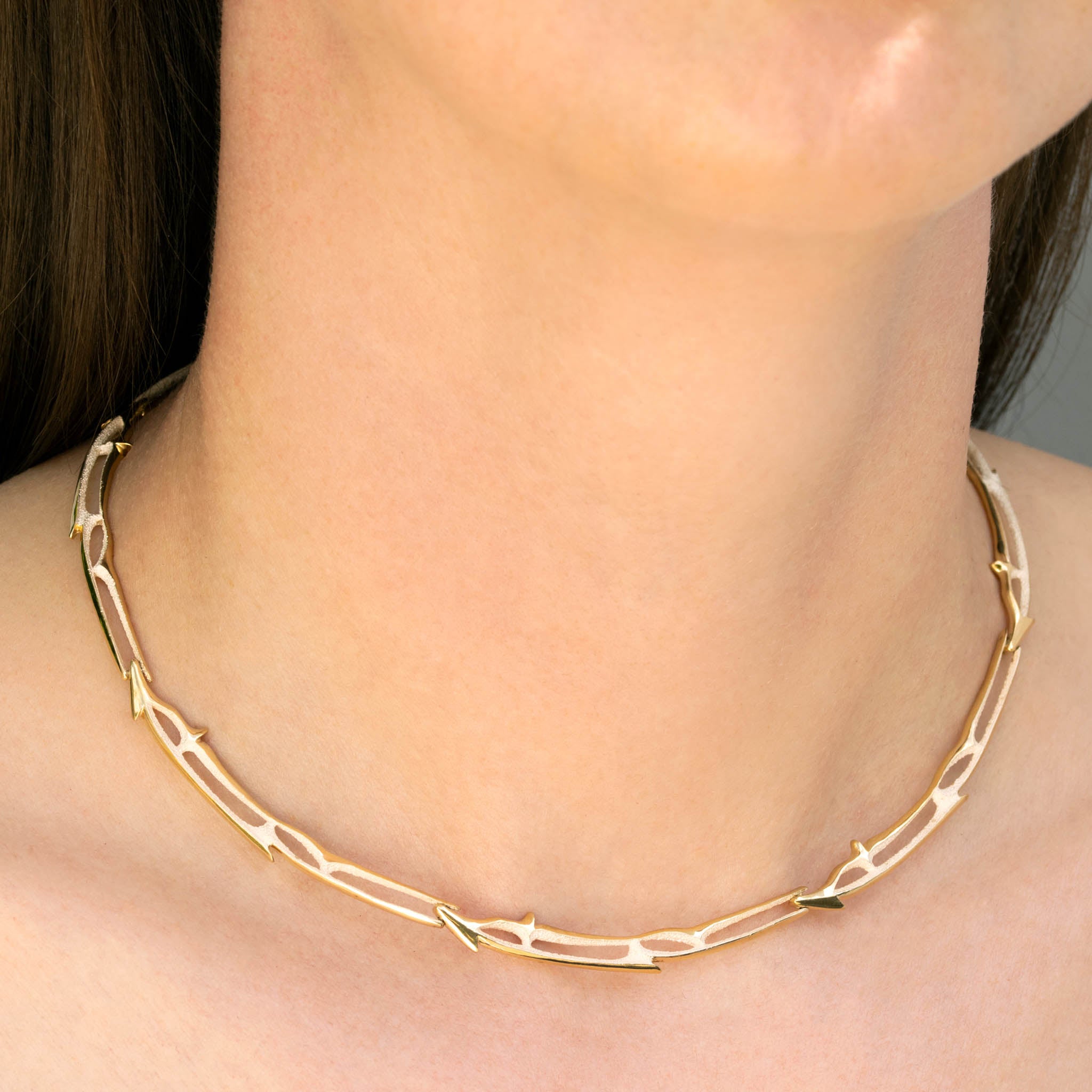 Link Necklace in Recycled Silver with Gold Plate